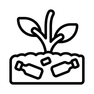 Toprak Kirliliği simgesi, vektör illüstrasyonu basit tasarım