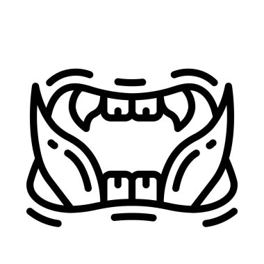 Canavar Ağzı simgesi, vektör illüstrasyonu basit tasarım