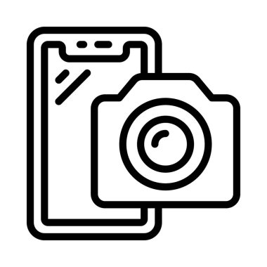 fotoğraf makinesi ikon vektör illüstrasyonu 