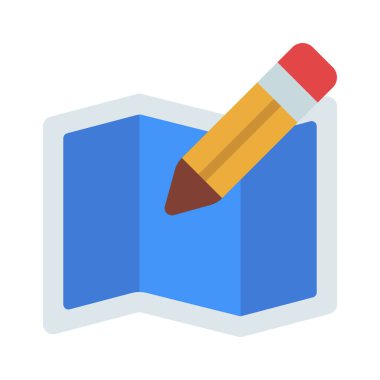 Harita simgesi, vektör illüstrasyonu basit tasarımı düzenle