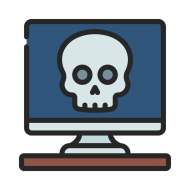 kurukafa monitör simgesi vektör illüstrasyonu 