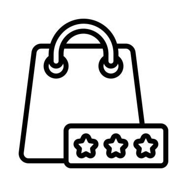 Alışveriş Torbası Gözden Geçirmesi Web simgesi çizimi