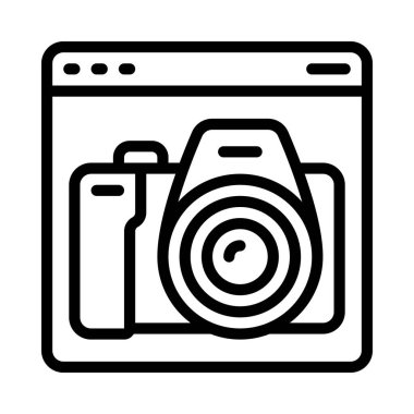 Kamera vektör çizgi simge tasarımı 