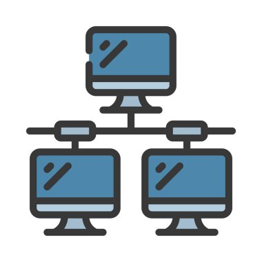 bilgisayar ağı simgesi, vektör illüstrasyonu 