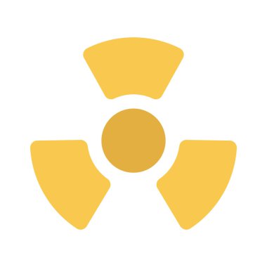 Nükleer Uyarı işareti vektör simgesi beyaz arkaplanda izole edildi