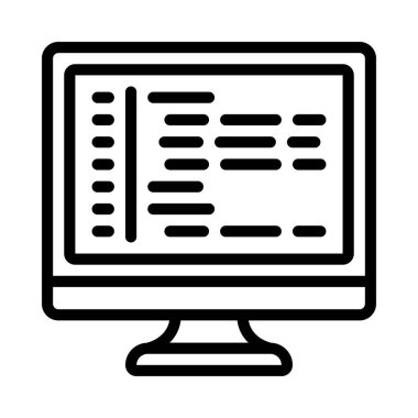 Bilgisayar Kodu simgesi, vektör illüstrasyonu 