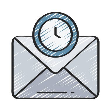 Zamanlanmış E- posta simgesi, vektör illüstrasyonu 