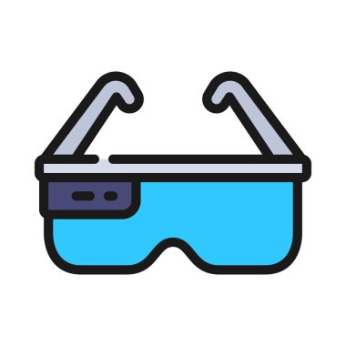 vr gözlük simgesi vektör illüstrasyonu 