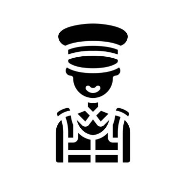 Polis Memuru Man simgesi, vektör illüstrasyonu                        