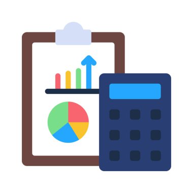 Grafik ve hesap makinesi ikon vektör illüstrasyon tasarımlı hesap makinesi