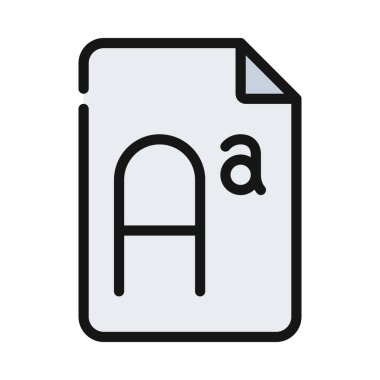 yazı tipi dosyası simgesini, vektör çizim