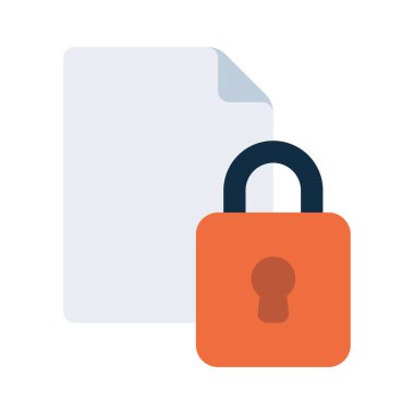 Kilitli Belge simgesi, vektör illüstrasyonu 