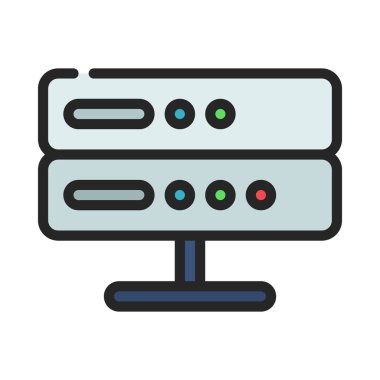 İnternet Sunucusu simgesi, vektör illüstrasyonu 