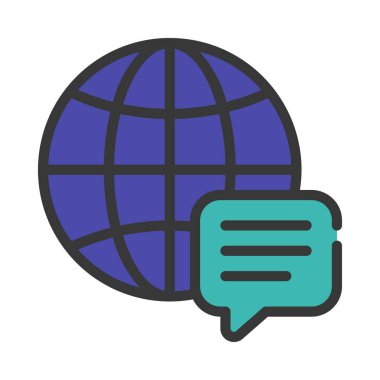 İnternet ileti simgesi, vektör illüstrasyonu 