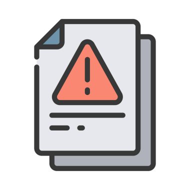 Uyarı Belgesi simgesi, vektör illüstrasyonu 