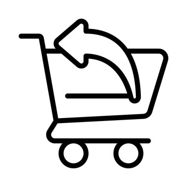 Alışveriş arabası simgesi, vektör çizimi basit tasarım
