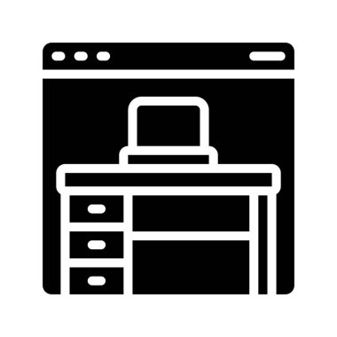Öğrenci Masası Web simgesi vektör illüstrasyonu