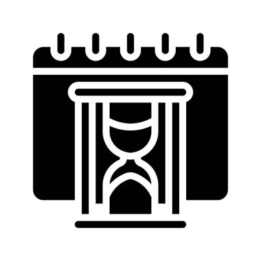 Saat ve Tarih simgesi, vektör illüstrasyonu