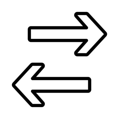 Sağ ve Sol Oklar simgesi beyaz arkaplanda izole edildi. vektör.