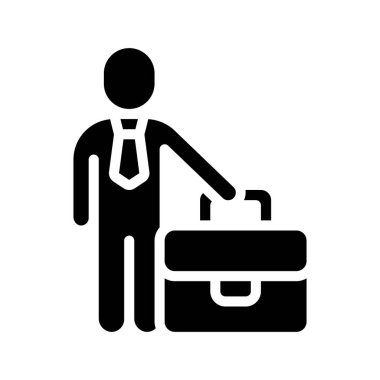 İş Kişi Vakası Web simgesi vektör illüstrasyonu