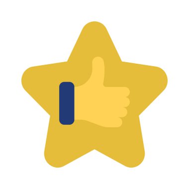 Baş Parmakla Yıldız simgesi, vektör illüstrasyonu 