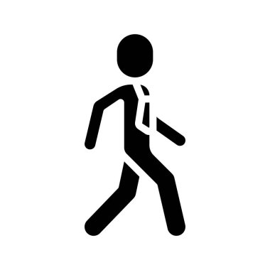 Yürüyen İş Adamı web simgesi vektör illüstrasyonu