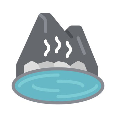 Hot Springs simgesi, vektör illüstrasyonu basit tasarım