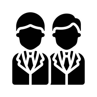 İki Damat simgesi, vektör illüstrasyonu basit tasarım