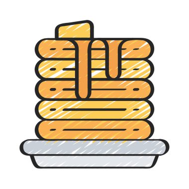 Pankek simgesi, vektör illüstrasyonu basit tasarım