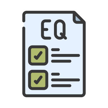 EQ Test simgesi, vektör illüstrasyonu basit tasarım