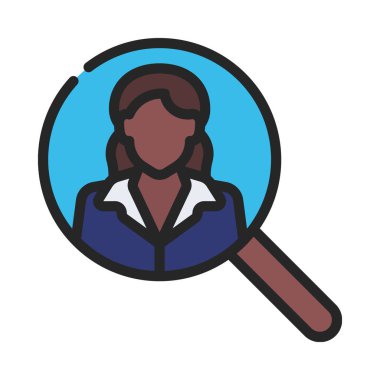  İnsan Kaynakları Büyütme Cam vektör illüstrasyonu 