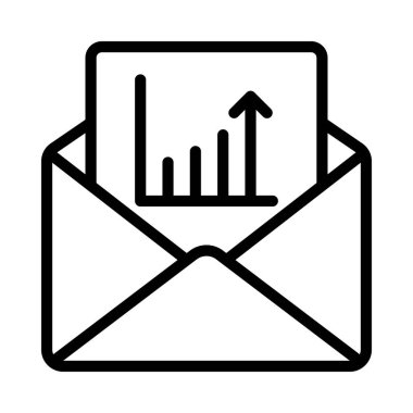 Çubuk Grafik E- posta simgesi, vektör illüstrasyonu