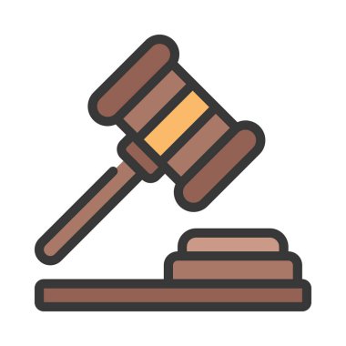 Yargıç Tokmak ikon vektör çizimi tasarımı
