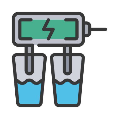 Water Electrolyser ağ ikonu vektör çizimi