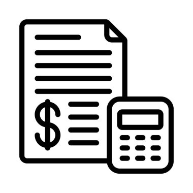 Para fatura ikonu ana hatları vektörü. Para nakit