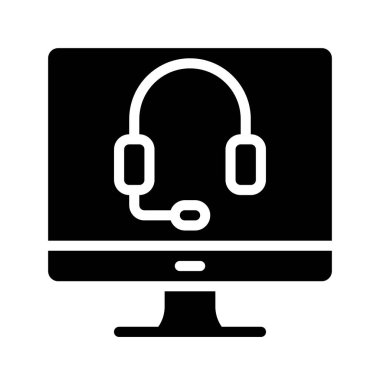 Çevrimiçi Destek Web simgesi vektör çizimi