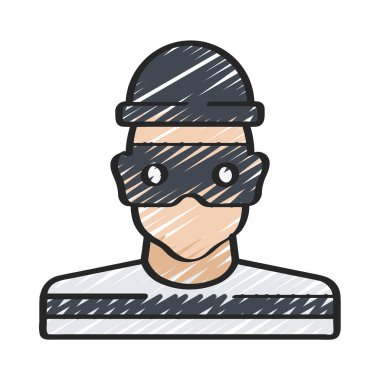 Soyguncunun düz simgesi, vektör illüstrasyonu 