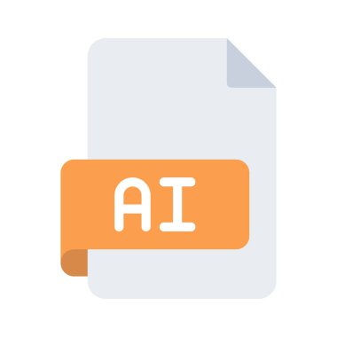 AI Dosya simgesi, vektör illüstrasyonu