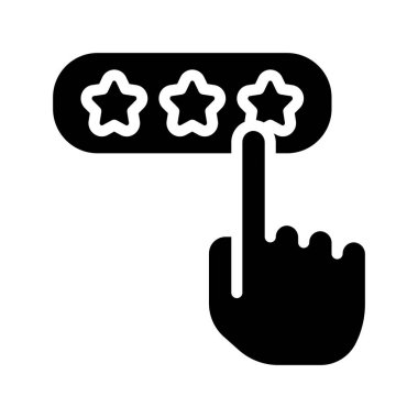 Yıldızlı müşteri gözden geçirme simgesi, vektör illüstrasyonu basit tasarım