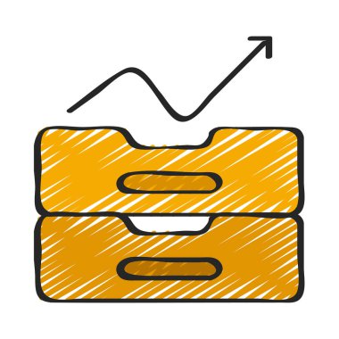 Geliştirilmiş Veri Örgütü simgesi, vektör illüstrasyonu 