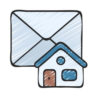 Ev E- posta Simgesi, Vektör İllüstrasyonu