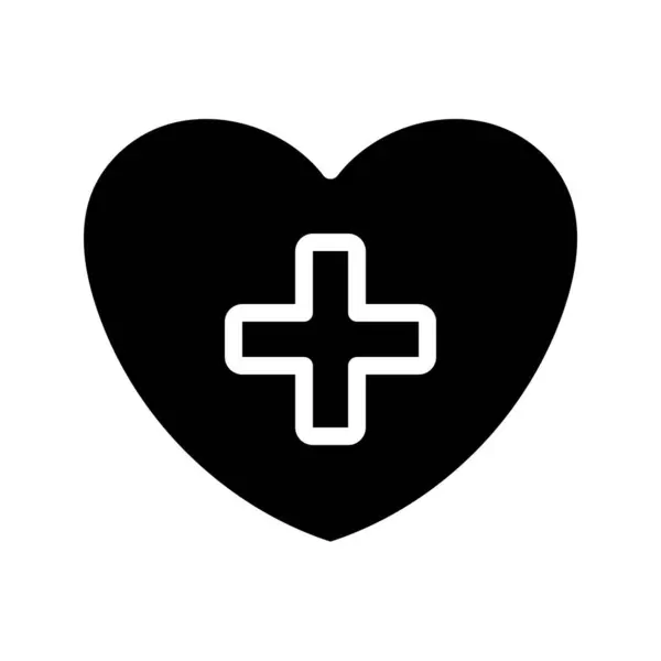 Krzyż Serce Pierwszej Pomocy Symbol Wektor Ilustracja Projekt Graficzny — Wektor stockowy