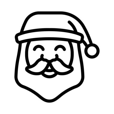 Şapka ikonu vektör illüstrasyonunda Noel Baba
