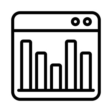 Bar Grafiği Web Sitesi ikon vektör illüstrasyonu 