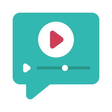 Video İleti Web simgesi vektör illüstrasyonu