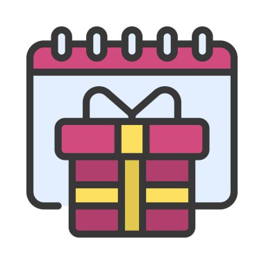 Doğum günü simgesi, vektör illüstrasyonu basit tasarım