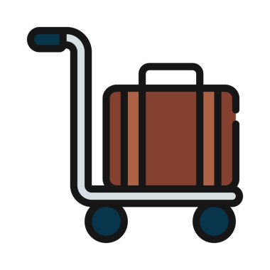 Bavul web simgesi, vektör çizim        