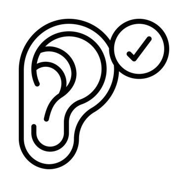 İyi Dinleyici simgesi, vektör illüstrasyonu basit tasarım