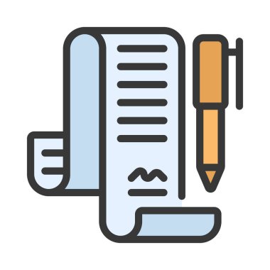 Contract icon, vector illustration simple design