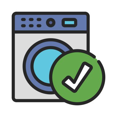 çamaşır makinesi ikon vektör çizimi